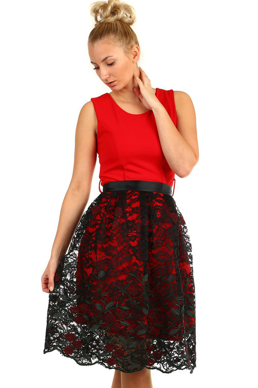 Spoločenské šaty s čipkovou sukňou